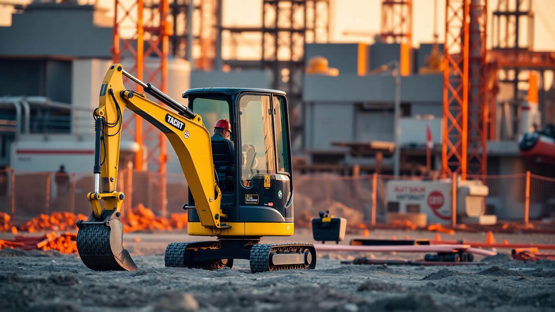 Coreline mini excavator on a UK construction site